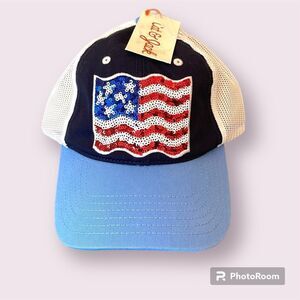 CAT & JACK Sequins American Flag Snapback Hat *NEW*